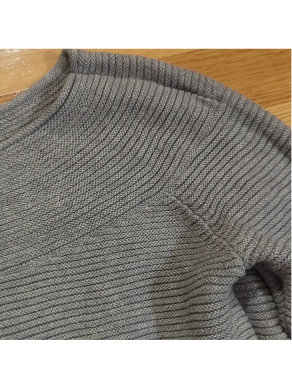 Talbots Petites Grey Ribbed Sweater Small - Picture 5 of 11